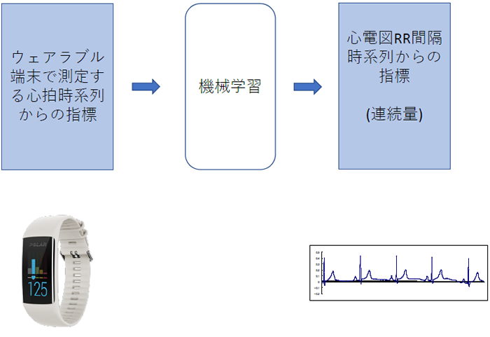 ウェアラブル端末で測定した指標による心電図から得られる自律神経活動バランス指標の推定